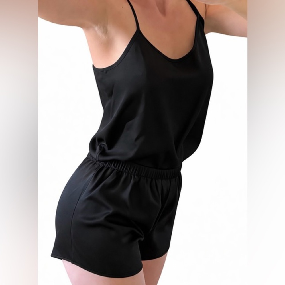 Black Pajama Set | Cami & Shorts | Size S | Soft Lightweight Sleepwear - Picture 2 of 12